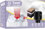 12 Pack Vacuum Storage Bags, Space Saver Bags, for Comforters and Blankets, Plush Toy, Vacuum Seal Bags for Clothing (3 Jumbo/3 Large/3 Medium/3 Small) Vacuum Bags with Pump Electric - Image 2