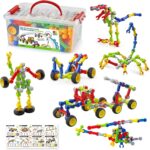 170 Pcs Building Toys for Kids Ages 4-8 with Toy Box Storage, Idea Guide, Building Blocks STEM Toys for 3 4 5 6 7 8 9 Year Old Creative Kids Activity, Christmas Birthday Gifts for Boys Girls - Image 2