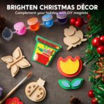 JOYIN 12 Wooden Magnet Creativity Arts & Crafts Painting Kit for Kids, Decorate Your Own Painting Gift for Halloween Crafts, Birthday Parties and Family Crafts, Party Favors for Boys Girls - Image 3