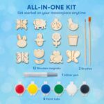 JOYIN 12 Wooden Magnet Creativity Arts & Crafts Painting Kit for Kids, Decorate Your Own Painting Gift for Halloween Crafts, Birthday Parties and Family Crafts, Party Favors for Boys Girls - Image 4