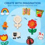 JOYIN 12 Wooden Magnet Creativity Arts & Crafts Painting Kit for Kids, Decorate Your Own Painting Gift for Halloween Crafts, Birthday Parties and Family Crafts, Party Favors for Boys Girls - Image 5