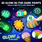 Rock Painting Kit- Glow in The Dark Rock Kit, Arts and Crafts for Kids Ages 6-12, Art Supplies Toy , Kids Craft Paint Kits, Arts & Crafts for Boys Girls Birthday Party Gift Toy - Image 3