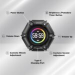 Jack Pomodoro Timer - Productivity Cube, Visual Focus Timer, Mute & Vibration & Adjustable Sound Alert, for Office, ADHD, Study, Work, 3/5/10/25/30/60min & Custom Countdown - Black - Image 3