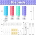 20Pack Travel Bottles Set,Leak Proof TSA Approved Travel Size Containers, Travel Essentials for Conditioner, Shampoo, Lotion & Body Wash Accessories (Dark Color) (Warm Color) - Image 3