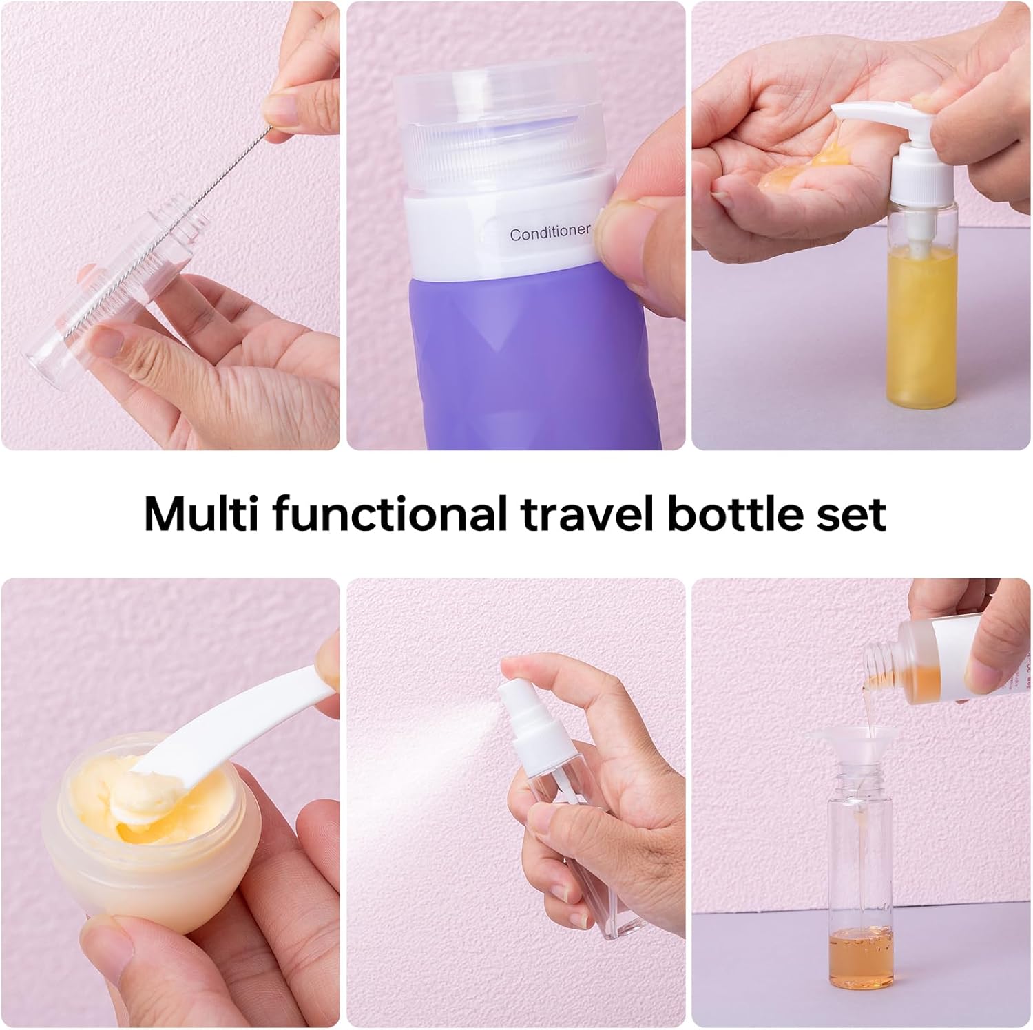 20Pack Travel Bottles Set,Leak Proof TSA Approved Travel Size Containers, Travel Essentials for Conditioner, Shampoo, Lotion & Body Wash Accessories (Dark Color) (Warm Color) - Image 7