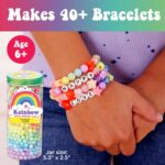 Creativity for Kids Rainbow Bead Jar Jewelry Making Kit: Makes 40+ Friendship Bracelets, DIY Holiday Stocking Stuffers Crafts for Girls, Easter Basket Stuffers for Kids (Ages 6+) - Image 3