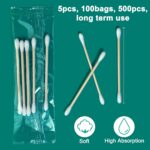 Eyxformula Travel Cotton Swabs, Individually Wrapped, 500 Count Bulk, Sterile Double Round Tip Soft Cotton Buds with Durable Bamboo Sticks for Ear Cleaning, Hygiene, Beauty & Makeup, Pet Care - Image 3