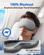 Weighted Eye Mask for Sleeping - Blackout Sleep Mask for Women Men, FACEMOON Lash Extension Eye Covers, Memory Foam, 3D Contoured, Airplane Travel Essentials, Blindfold for Meditation(Gray) - Image 3