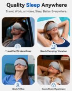 Weighted Eye Mask for Sleeping - Blackout Sleep Mask for Women Men, FACEMOON Lash Extension Eye Covers, Memory Foam, 3D Contoured, Airplane Travel Essentials, Blindfold for Meditation(Gray) - Image 6
