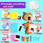 KRAFUN My First Sewing Animal for Kids, Beginner Art & Craft, 5 Easy Activities Stuffed Animal Dolls, Keyring Charms, Instructions & Felt Materials for Learn to Sew, Embroidery - Image 3