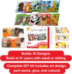 Little Jupiter DIY Pom Pom Art - Makes 10 Art Pieces -Boy & Girl for Age 3-5 - Toddler Kids Crafts 3-5 Activities - Arts and Crafts (Set4) - Image 4