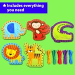 KRAFUN Beginner Preschool Lacing Card Kit for Kids Arts & Crafts, 5 Easy Safari and Animal Lacing Projects, Paper Craft Cards for Toddlers, Fine Motor Skills Training Toys - Image 3