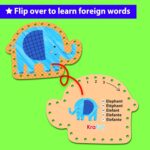 KRAFUN Beginner Preschool Lacing Card Kit for Kids Arts & Crafts, 5 Easy Safari and Animal Lacing Projects, Paper Craft Cards for Toddlers, Fine Motor Skills Training Toys - Image 5