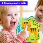 KRAFUN Beginner Preschool Lacing Card Kit for Kids Arts & Crafts, 5 Easy Safari and Animal Lacing Projects, Paper Craft Cards for Toddlers, Fine Motor Skills Training Toys - Image 6