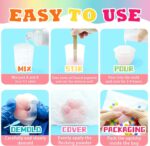 Taba Squishy Kit - 18OZ Rubber Squishys Kit with Guided, Make Your Own Squishies Kit - FuFu Squishy Kit with Mold, Flocking Powder - Stress Relief Entertainment - Image 4