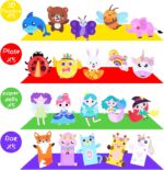 DINSUMRUG 20 Animal Arts & Crafts Kit for Kids 4-6, All-Inclusive Toddler Craft Box with Paper Plates, Puppets, Fun Activities, Tigers, Lions (134 Characters) (Princess) - Image 3