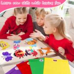 DINSUMRUG 20 Animal Arts & Crafts Kit for Kids 4-6, All-Inclusive Toddler Craft Box with Paper Plates, Puppets, Fun Activities, Tigers, Lions (134 Characters) (Princess) - Image 6