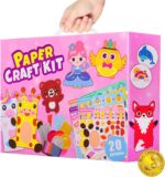 DINSUMRUG 20 Animal Arts & Crafts Kit for Kids 4-6, All-Inclusive Toddler Craft Box with Paper Plates, Puppets, Fun Activities, Tigers, Lions (134 Characters) (Princess) - Image 10