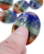 Thumb Worry Stone for Anxiety, 7 Chakra Crystals Healing Stones, Oval Chakra Worry Stone, Meditation Crystal - Image 4