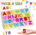 Alphabet Puzzles, Wooden Puzzles for Toddlers, ABC Shape Puzzles for Kids, Preschool Learning Activities, Gift for Girls Boys - Image 3