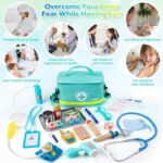 Sundaymot Doctor Kit for Kids, 34 Pcs Pretend Playset for Toddlers, Doctor kit for Toddlers 3-5, with Medical Bag, Stethoscope and Other Accessories, for Boys and Girls Fun Role Playing Game - Image 4