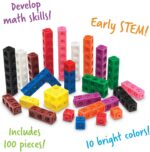 Learning Resources MathLink Cubes - Set of 100 Cubes, Ages 5+ Kindergarten, STEM Activities, Math Manipulatives, Homeschool Supplies, Teacher Supplies - Image 3