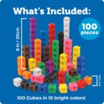 Learning Resources MathLink Cubes - Set of 100 Cubes, Ages 5+ Kindergarten, STEM Activities, Math Manipulatives, Homeschool Supplies, Teacher Supplies - Image 4