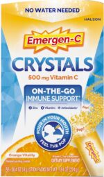 Emergen-C Crystals, On-the-Go Emergen-C Immune Support Supplement with Vitamin C, B Vitamins, Zinc and Manganese, Orange Vitality - 56 Stick Packs - Image 11