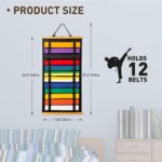 12Belts Karate Belt Display Rack with Bamboo Frame, Felt Taekwondo Belt Display, Martial Art Belt Display Holder for Martial Art Learner, Not Easily Deformed Surprise Choice (Stud Included) - Image 3