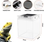 Reptileg Growth Tall Terrarium Set (PC), 8''*8''*11'' with Top Sliding Door Screen Ventilation Reptile Terrariums for Snake, Frog,Insect,Tarantula,Hermit Crab，Spider,Iguana,Tortoise,Bearded Dragon - Image 4