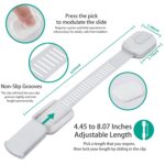 6 Pack Vmaisi Multi-Use Adhesive Straps Locks - Childproofing Baby Proofing Cabinet Latches for Drawers, Fridge, Dishwasher, Toilet Seat, Cupboard, Oven,Trash Can, No Drilling (White) (6) - Image 3