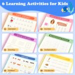 Magic Grooved Writing Books - Reusable Large 6-Calligraphy Practice Book Set for Kids Ages 3-10 - Preschool Learning Books & Christmas Educational Gifts - Image 4