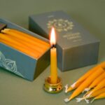 20 Minute Pure Beeswax Candles, Dripless Meditation Candles, Mini Taper Candles, Set of 20 with Brass Candle Holders. - Image 4