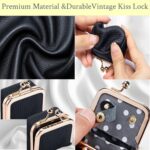 Genuine Leather Jewelry Travel Case Mini Portable Organizer with Kiss Lock & Anti-Tip Design, Stable Small Jewelry Box for Earrings, Rings, Coin Purse for Travel (2.55x1.77 Inch, Blue) - Image 5