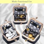 Genuine Leather Jewelry Travel Case Mini Portable Organizer with Kiss Lock & Anti-Tip Design, Stable Small Jewelry Box for Earrings, Rings, Coin Purse for Travel (2.55x1.77 Inch, Blue) - Image 6