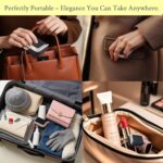 Genuine Leather Jewelry Travel Case Mini Portable Organizer with Kiss Lock & Anti-Tip Design, Stable Small Jewelry Box for Earrings, Rings, Coin Purse for Travel (2.55x1.77 Inch, Blue) - Image 10