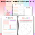 Goal Planner | SMART Goal Setting Kit for the New You, Monthly Habits, Reflections & Vision Boards | Pastel Rainbow A5 - Image 5