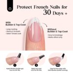 Beetles French Tips Press On Nails: 150 Pcs Pink Short Square Press On Nails Fake Nail Tips, Soft Gel Nail False Nails Art DIY Gifts For Women - Image 6
