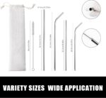 Lazycorner 16 Pcs Metal Straw Reusable 8.5" 10.5" 6mm Stainless Steel Straws for Kids,20oz-32oz, Silver Drinking Straws with Silicone Tips, 4 Straw Cleaner Brush, 1 Travel Case - Image 5