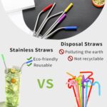 Lazycorner 16 Pcs Metal Straw Reusable 8.5" 10.5" 6mm Stainless Steel Straws for Kids,20oz-32oz, Silver Drinking Straws with Silicone Tips, 4 Straw Cleaner Brush, 1 Travel Case - Image 7