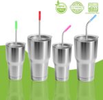 Lazycorner 16 Pcs Metal Straw Reusable 8.5" 10.5" 6mm Stainless Steel Straws for Kids,20oz-32oz, Silver Drinking Straws with Silicone Tips, 4 Straw Cleaner Brush, 1 Travel Case - Image 8