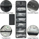 VOCHIC Money Wallet, Money Organizer for Cash with 6 Zippered Pocket Multipack Money Pouch, Cash Bill Organizer, Money Bag Small Travel Money Holder for Budgeting, Receipt and Tips - Image 5
