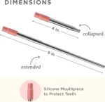 ZOKU Reusable Metal Straw with Case for Travel, Red - Collapsible Stainless Steel Drinking Straw with Silicone Tip and Cleaner Brush, Ideal for Key Chains, Pockets, Purses - Image 4