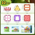 Soyee Magnetic Tiles Toddler Toys Magnetic Building Blocks for Kids Ages 3-12 STEM Educational Toys for Girls & Boys Sensory Play for Preschool Learning Birthday Toddler Xmas Gifts - Image 7