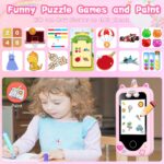 Kids Smart Phone with Dual Camera, Game & Music Player, Toddler Learning Play Toy Cell Phone, Gifts for Girls, Christmas, Birthday, Age 3-10, Light Pink - Image 4