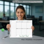 Weekly To Do List Notepad, 60 Page Task Planning Pad w/Daily Checklist, Priority Todo Checkbox & Notes. Desk Notebook to Organize Office 11 X 8.5 - Image 4