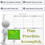 Weekly To Do List Notepad, 60 Page Task Planning Pad w/Daily Checklist, Priority Todo Checkbox & Notes. Desk Notebook to Organize Office 11 X 8.5 - Image 9