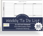 Weekly To Do List Notepad, 60 Page Task Planning Pad w/Daily Checklist, Priority Todo Checkbox & Notes. Desk Notebook to Organize Office 11 X 8.5 - Image 10