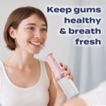 7AM2M Portable Water Flosser Cordless, Water Flosser with 3 Modes and 2 Jet Tips, USB C Rechargeable, IPX7 Waterproof, Dental Water Flosser for Travel and Home Use (Pink) - Image 7