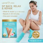 Moisturizing Socks - Gel Silicone Aloe Spa Socks (Up to Size 8.5) Infused with Vitamin E & JoJoba Oil - Self Care Gifts for Women, Spa Gifts for Women, Stocking Stuffers for Adults - Image 4